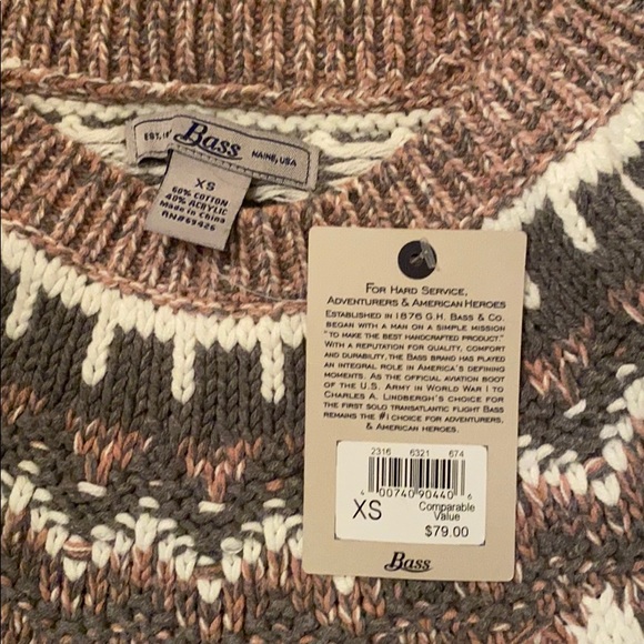 Bass co fair isle sweater XS NWT - Picture 2 of 2